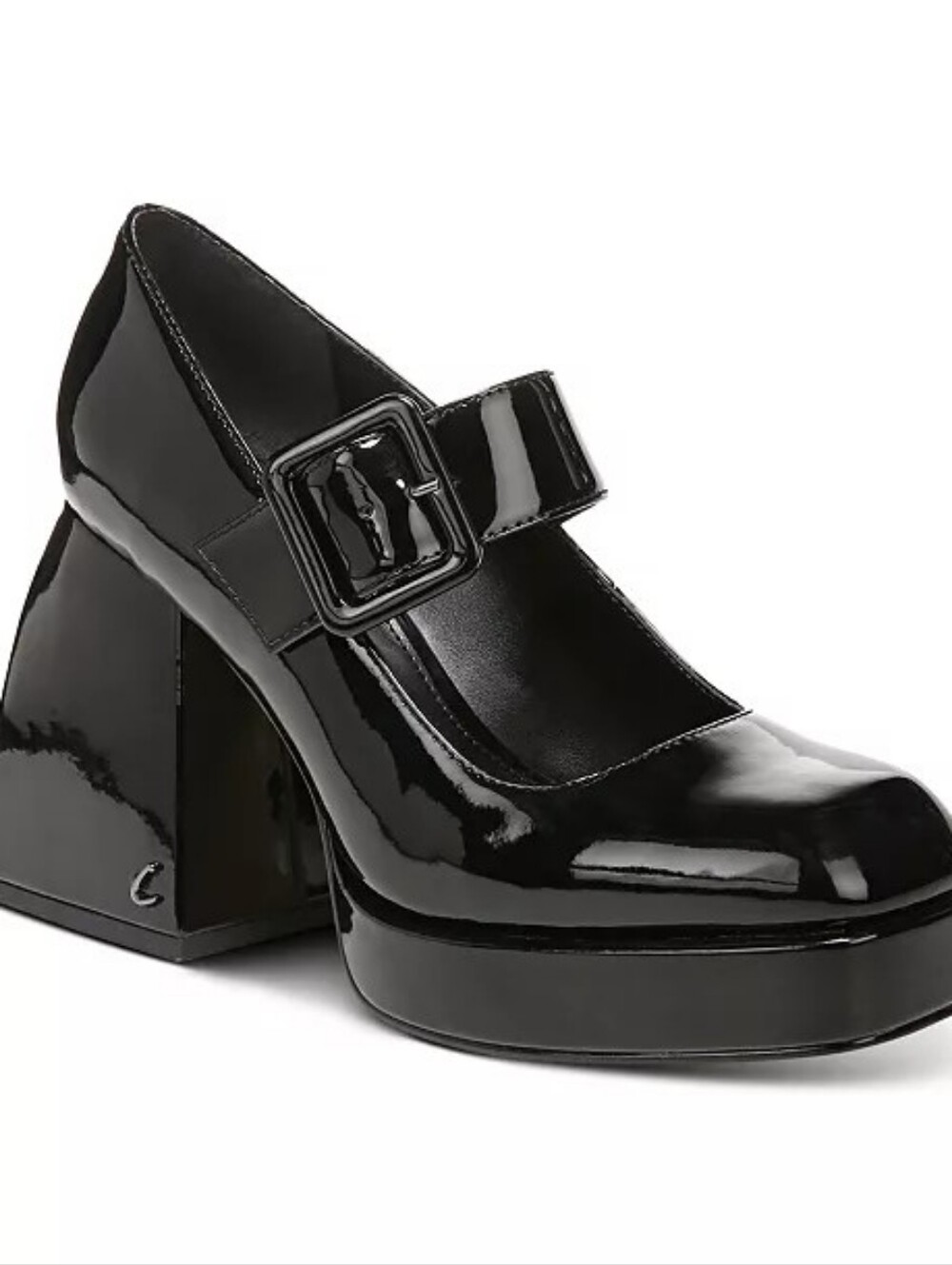 Circus NY Sam Edelman Khiara Platform Black Patent Mary Jane Block Heels Pump